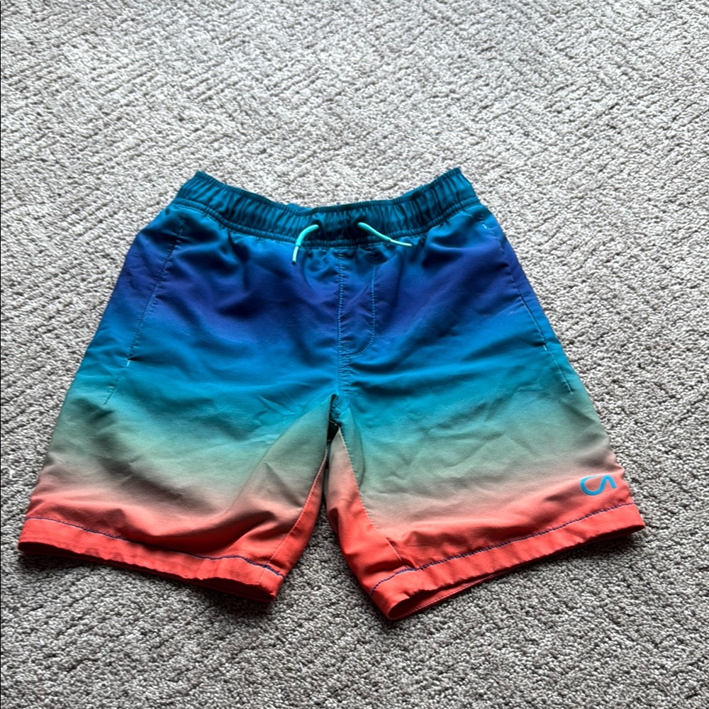 Gradient Blue and Red Swim Shorts